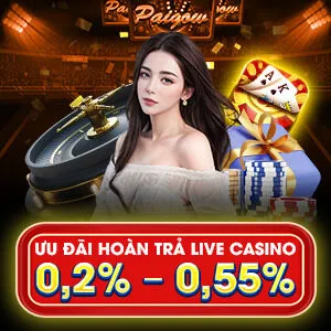 Ưu đãi hoàn trả live casino 0,2 - 0,55%